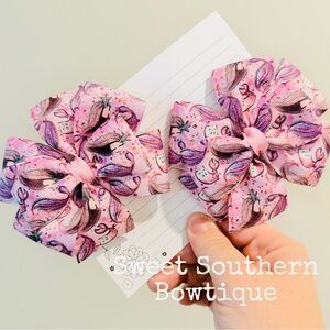 Mermaid Pinwheel Hair Bow Pair Set